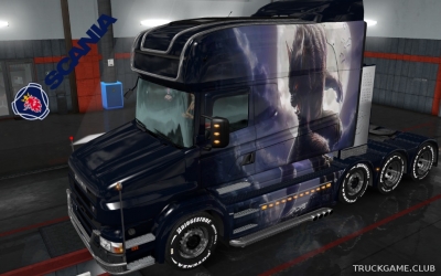Мод "Scania T Longline Oboroten Skin" для Euro Truck Simulator 2