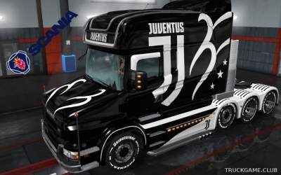 Мод "Scania T Longline Juventus Skin v2.0" для Euro Truck Simulator 2
