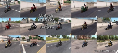 Мод "Motorcycle traffic pack by Jazzycat v1.2" для American Truck Simulator