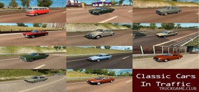 Мод "Classic cars traffic pack v1.2" для Euro Truck Simulator 2