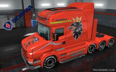 Мод "Scania T Longline Transports Combemale Skin & Trailer" для Euro Truck Simulator 2