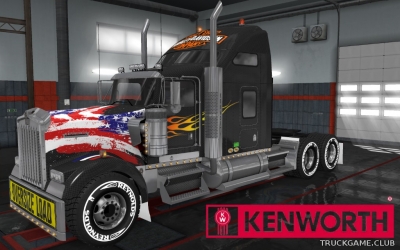 Мод "Kenworth W900 Harley-Davidson Skin v2.0" для Euro Truck Simulator 2