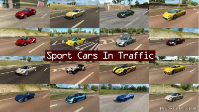 Мод "Sport Cars Traffic Pack v1.7" для Euro Truck Simulator 2
