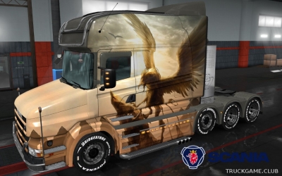 Мод "Scania T Longline Griffon Skin" для Euro Truck Simulator 2