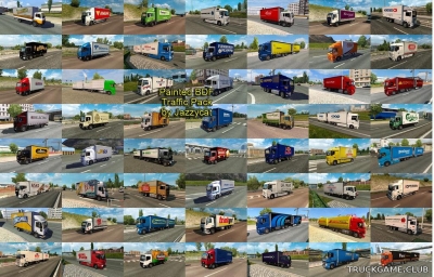 Мод "Painted bdf traffic pack by Jazzycat v3.8" для Euro Truck Simulator 2