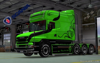 Мод "Scania T Longline Vabis Acid Skin" для Euro Truck Simulator 2