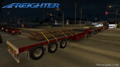 Мод "Freighter Triple Flatdeck Owned Trailer" для American Truck Simulator