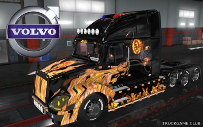 Мод "Volvo VNL 670 Ghost Rider Skin" для Euro Truck Simulator 2