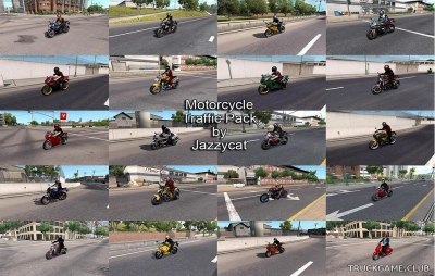 Мод "Motorcycle traffic pack by Jazzycat v1.8" для American Truck Simulator
