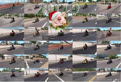 Мод "Motorcycle traffic pack by Jazzycat v2.1" для American Truck Simulator