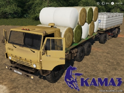 Мод "КамАЗ-4310 Платформа с прицепом v1.1" для Farming Simulator 2019