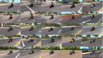Мод "Motorcycle traffic pack by Jazzycat v3.0.2" для American Truck Simulator