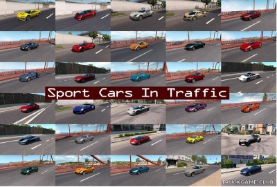 Мод "Sport Cars Traffic Pack v3.8.1" для American Truck Simulator