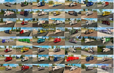 Мод "Painted bdf traffic pack by Jazzycat v5.4" для Euro Truck Simulator 2