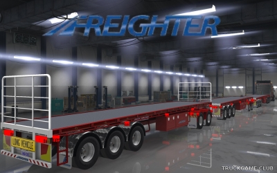 Мод "Owned Freighter Triple Flatdeck Trailer" для American Truck Simulator