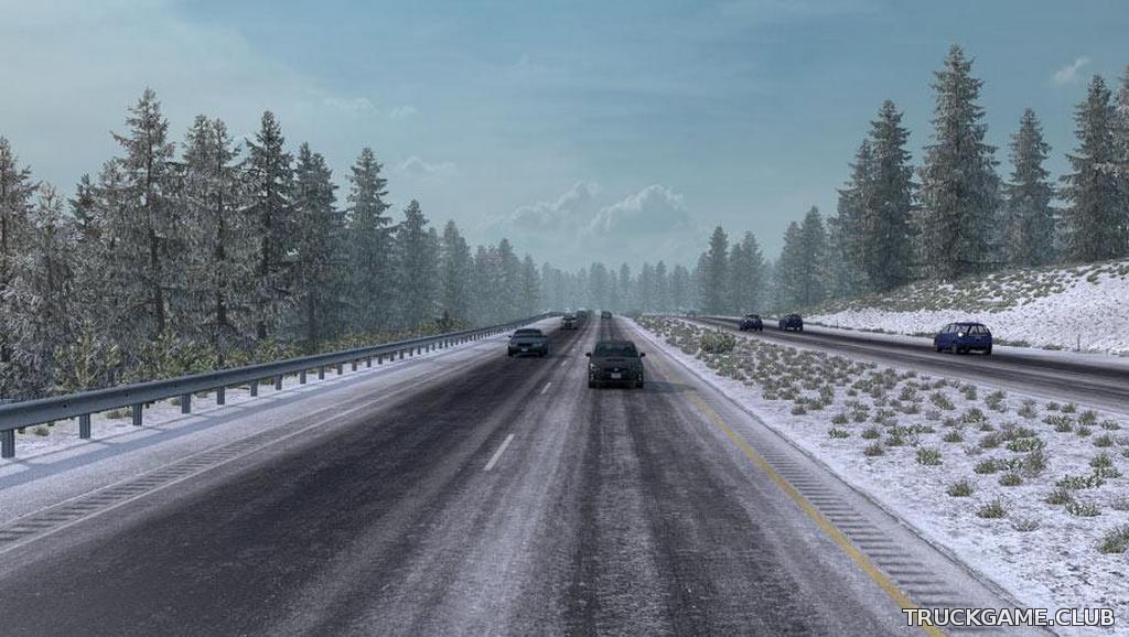 Clean roads. Weather етс 2. American Truck Simulator зима. Мод Frosty Winter weather. Frosty Winter weather Mod 1.43.