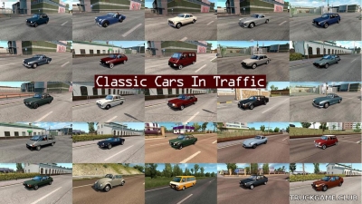 Мод "Classic cars traffic pack v3.9" для Euro Truck Simulator 2