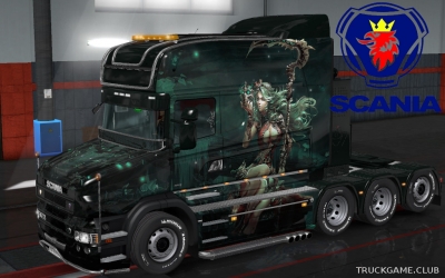 Мод "Scania T Longline Girl s kosoy Skin" для Euro Truck Simulator 2