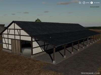 Мод "Placeable Halftimbered Barn" для Farming Simulator 2019