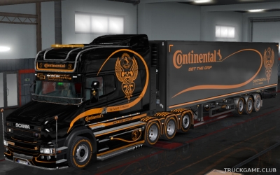 Мод "Scania RS / T & Trailer Continental Skin" для Euro Truck Simulator 2
