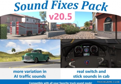 Мод "Sound Fixes Pack v20.5" для American Truck Simulator