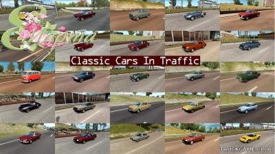 Мод "Classic cars traffic pack by TrafficManiac v4.4" для Euro Truck Simulator 2