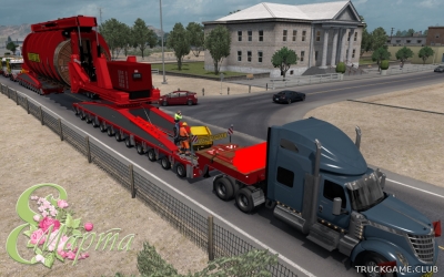 Мод "Oversize Convoi Industrial Cable Reel Trailer" для American Truck Simulator