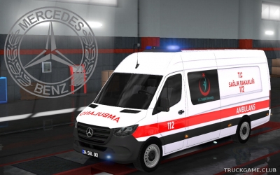 Мод "Mercedes Sprinter 2019 Ambulance" для Euro Truck Simulator 2