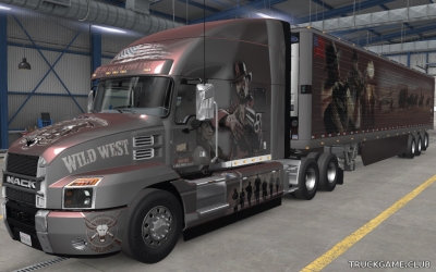 Мод "Mack Anthem & Trailer RDR2 Skin" для American Truck Simulator