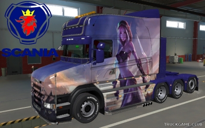 Мод "Scania T Longline Alleriya Vetrokrylaya Skin" для Euro Truck Simulator 2