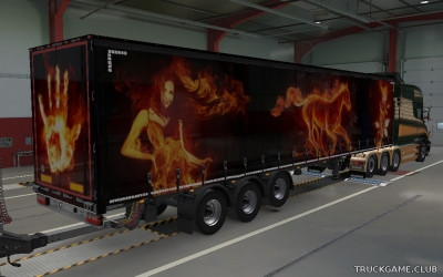 Мод "Ownership Trailer Flames Skin" для Euro Truck Simulator 2