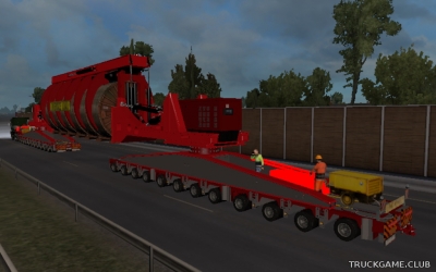 Мод "Oversize Convoi Industrial Cable Reel Trailer" для Euro Truck Simulator 2