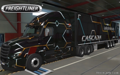 Мод "Freightliner Cascadia 2019 Skin & Trailer" для Euro Truck Simulator 2