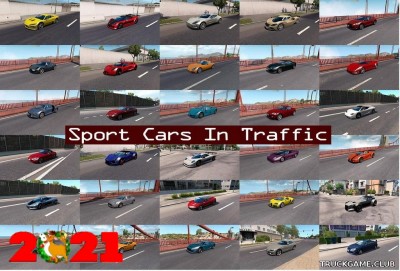 Мод "Sport Cars Traffic Pack by TrafficManiac v7.7" для American Truck Simulator