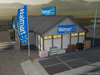 Мод "Placeable Supermarket Walmart v1.0" для Farming Simulator 2019