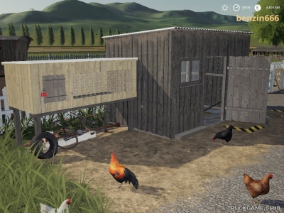 Мод "Placeable Wooden Chicken Coop v1.0" для Farming Simulator 2019