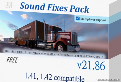 Мод "Sound Fixes Pack v21.86" для American Truck Simulator