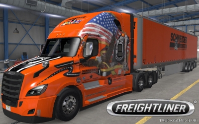 Мод "Freightliner Cascadia & Trailer Schneider National Skins" для American Truck Simulator