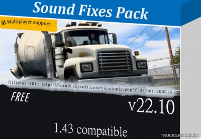 Мод "Sound Fixes Pack v22.10" для American Truck Simulator