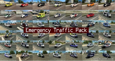 Мод "Emergency traffic pack v1.2.4" для Euro Truck Simulator 2