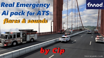 Мод "Real Emergency Ai Traffic pack v1.5" для American Truck Simulator