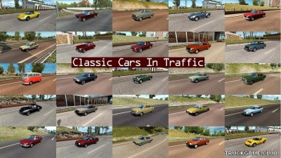 Мод "Classic cars traffic pack by TrafficManiac v9.8.2" для Euro Truck Simulator 2