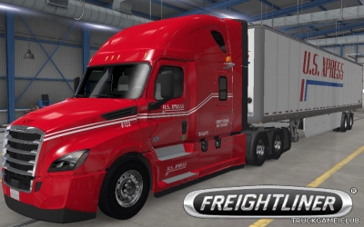 Мод "Freightliner Cascadia & Trailer US Express Skin" для American Truck Simulator