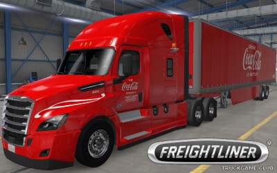Мод "Freightliner Cascadia & Trailer Coca-Cola Skin" для American Truck Simulator