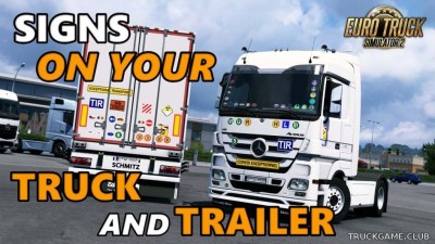 Мод "Signs on Your Truck and Trailer v1.0.2.60" для Euro Truck Simulator 2