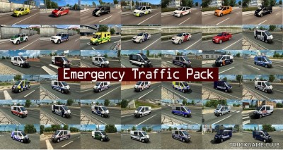 Мод "Emergency traffic pack v1.2.5" для Euro Truck Simulator 2