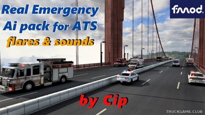 Мод "Real Emergency Ai Traffic pack v1.7" для American Truck Simulator