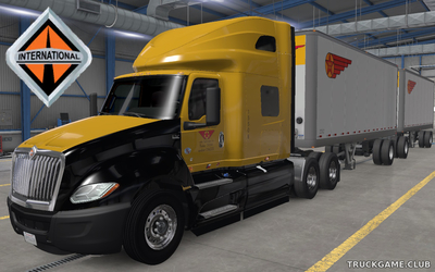 Мод "International LT & Trailer Southwestern Motor Transport Skin" для American Truck Simulator