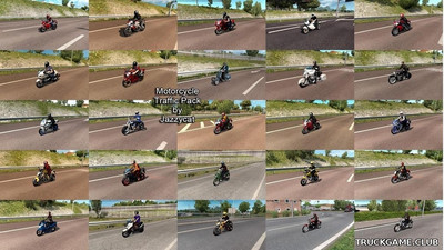 Мод "Motorcycle traffic pack by Jazzycat v6.2" для Euro Truck Simulator 2