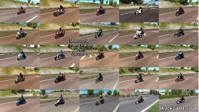 Мод "Motorcycle traffic pack by Jazzycat v6.5" для Euro Truck Simulator 2